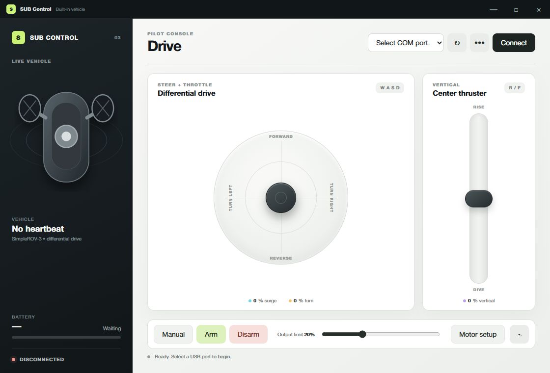 SUB Control interface